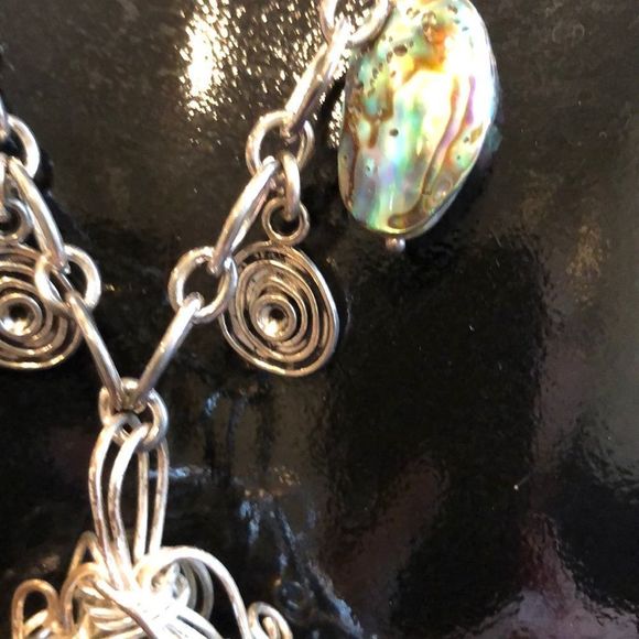 Sterling silver handmade alabaster chunky chain - Picture 4 of 12